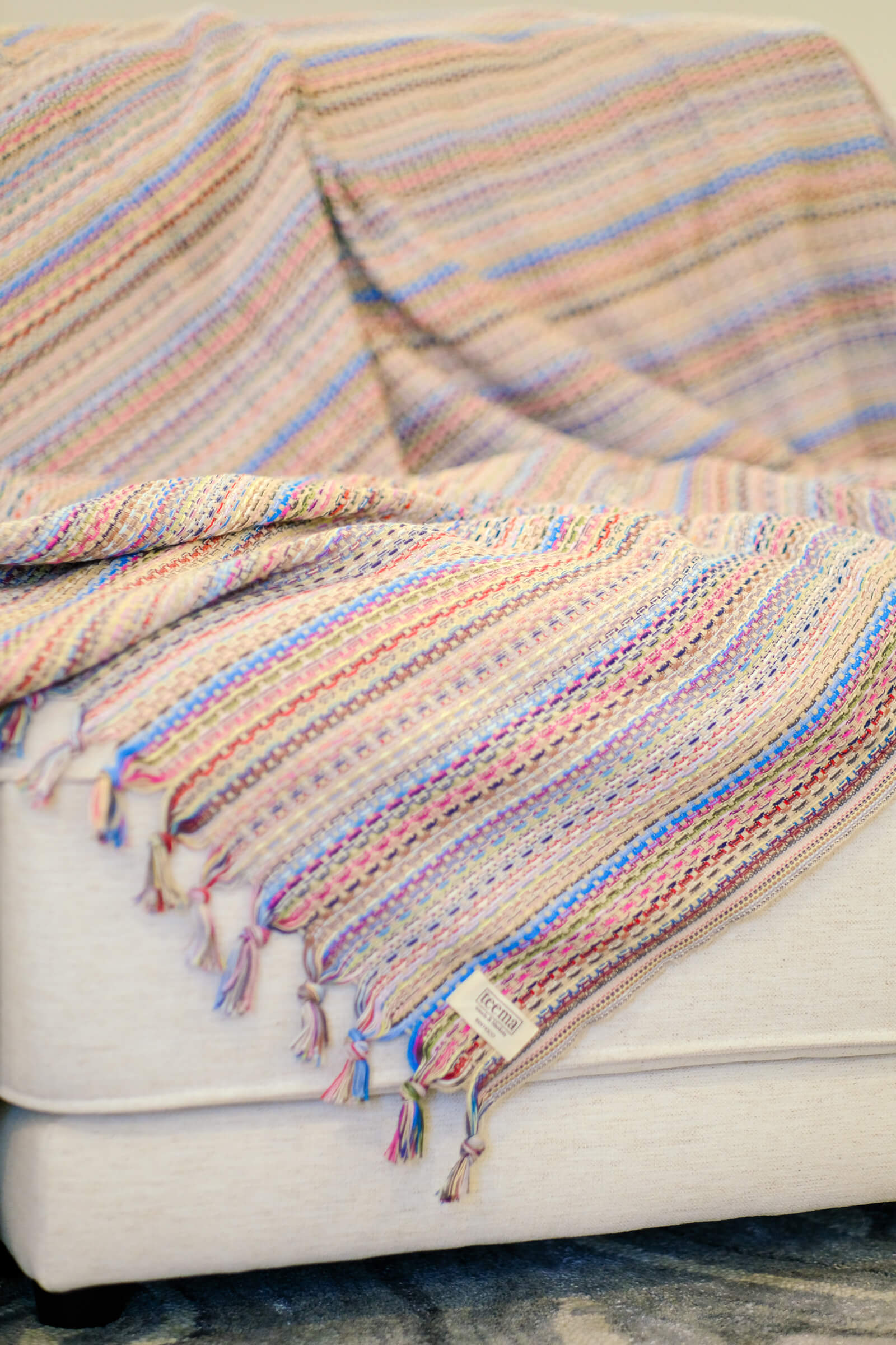 The Labyrinth Blanket in Tan