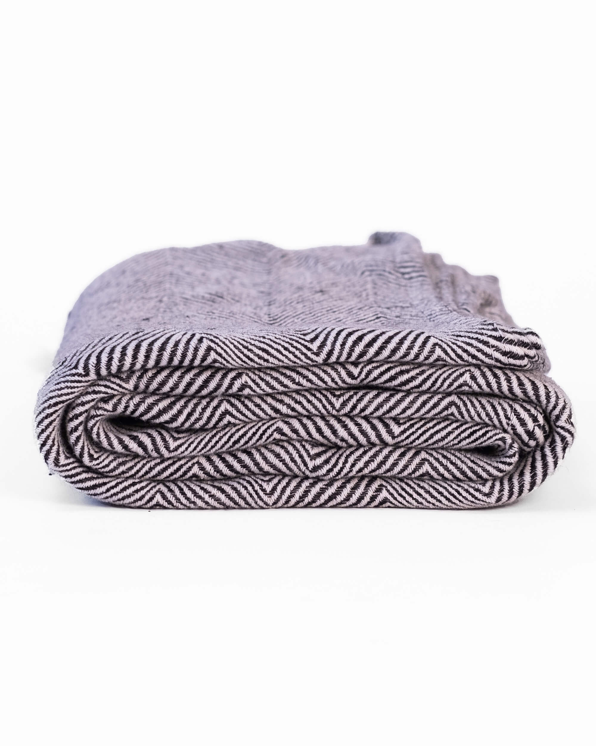 The Linen Herringbone Throw in Charcoal