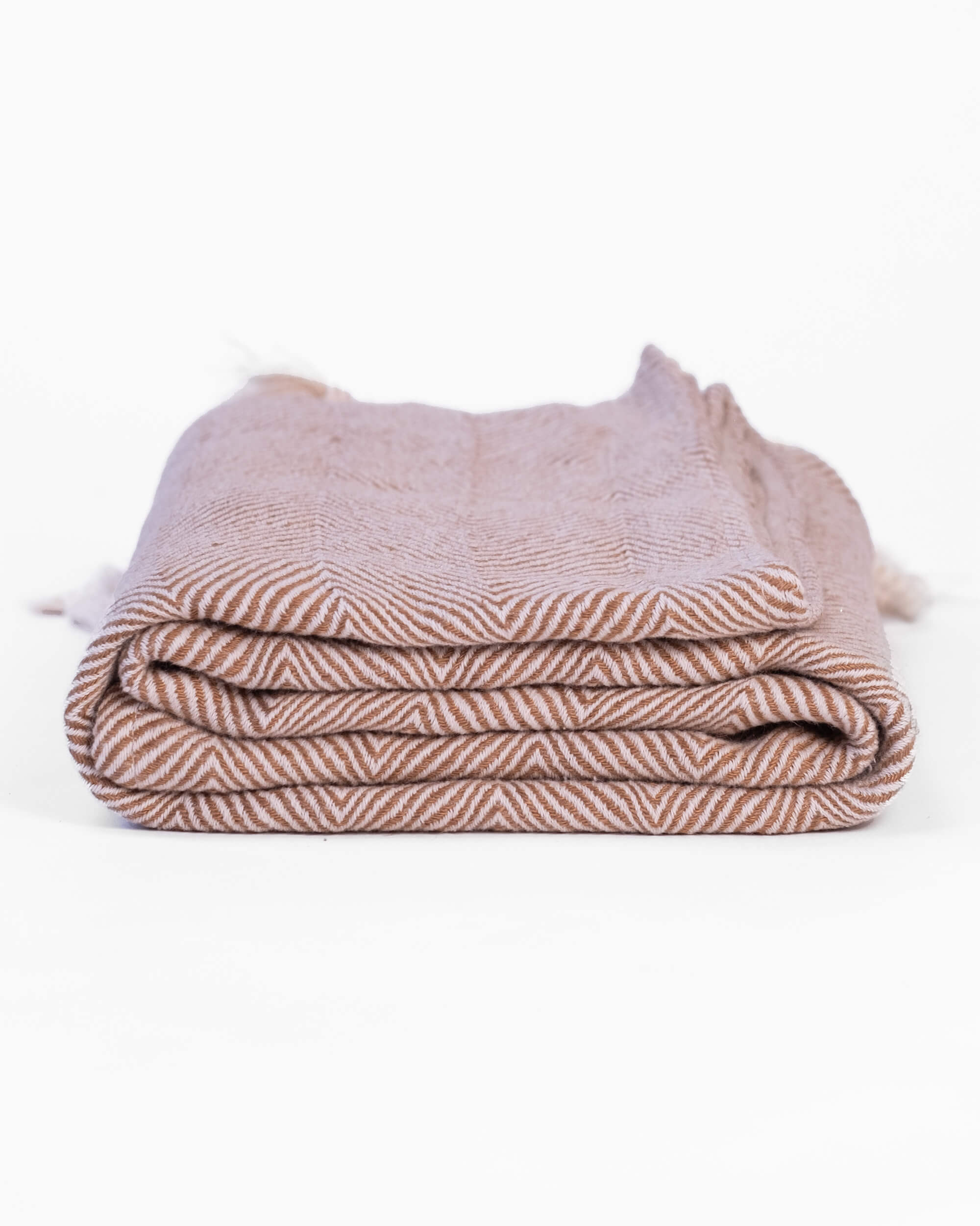The Linen Herringbone Throw in Camel