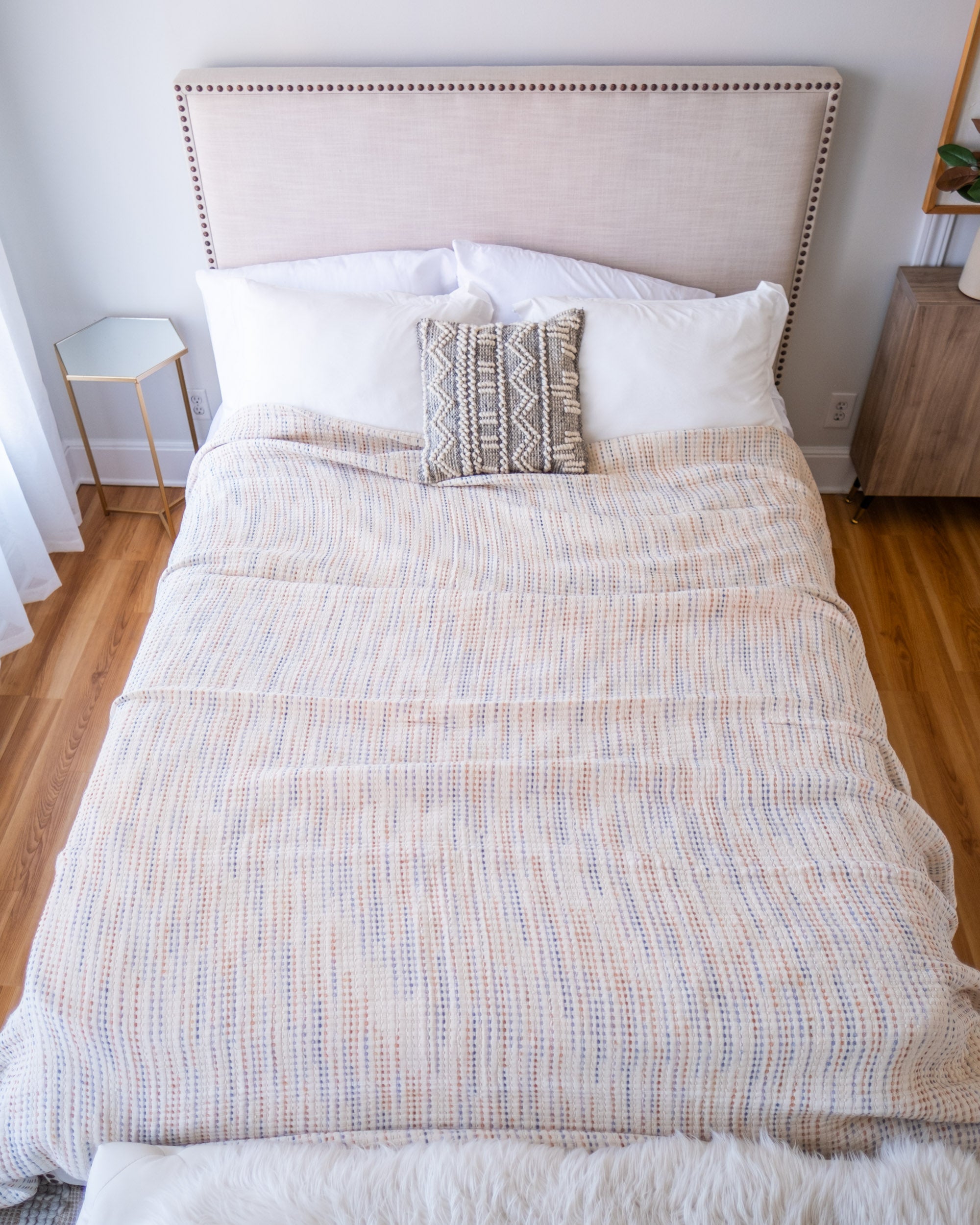 The Stitched Cotton Quilt in Rainbow