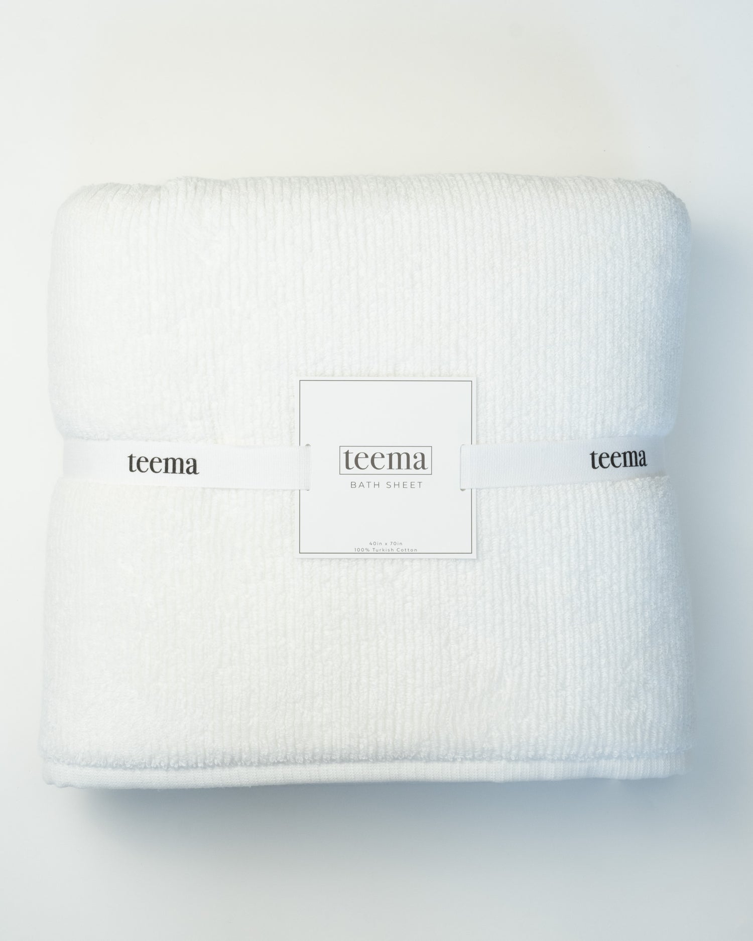 Ribbed Bath Towels in White