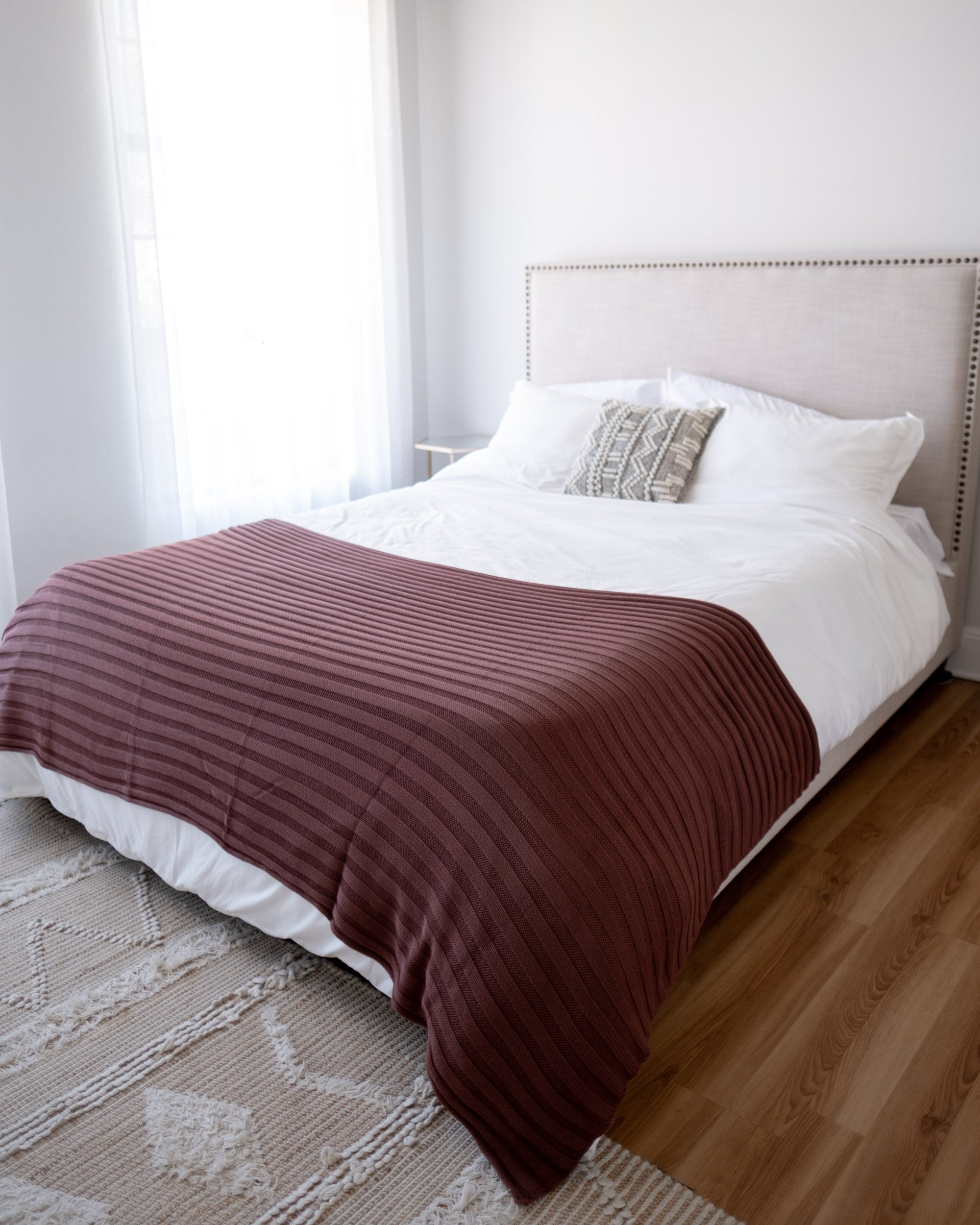 The Rib Knit Throw in Fig