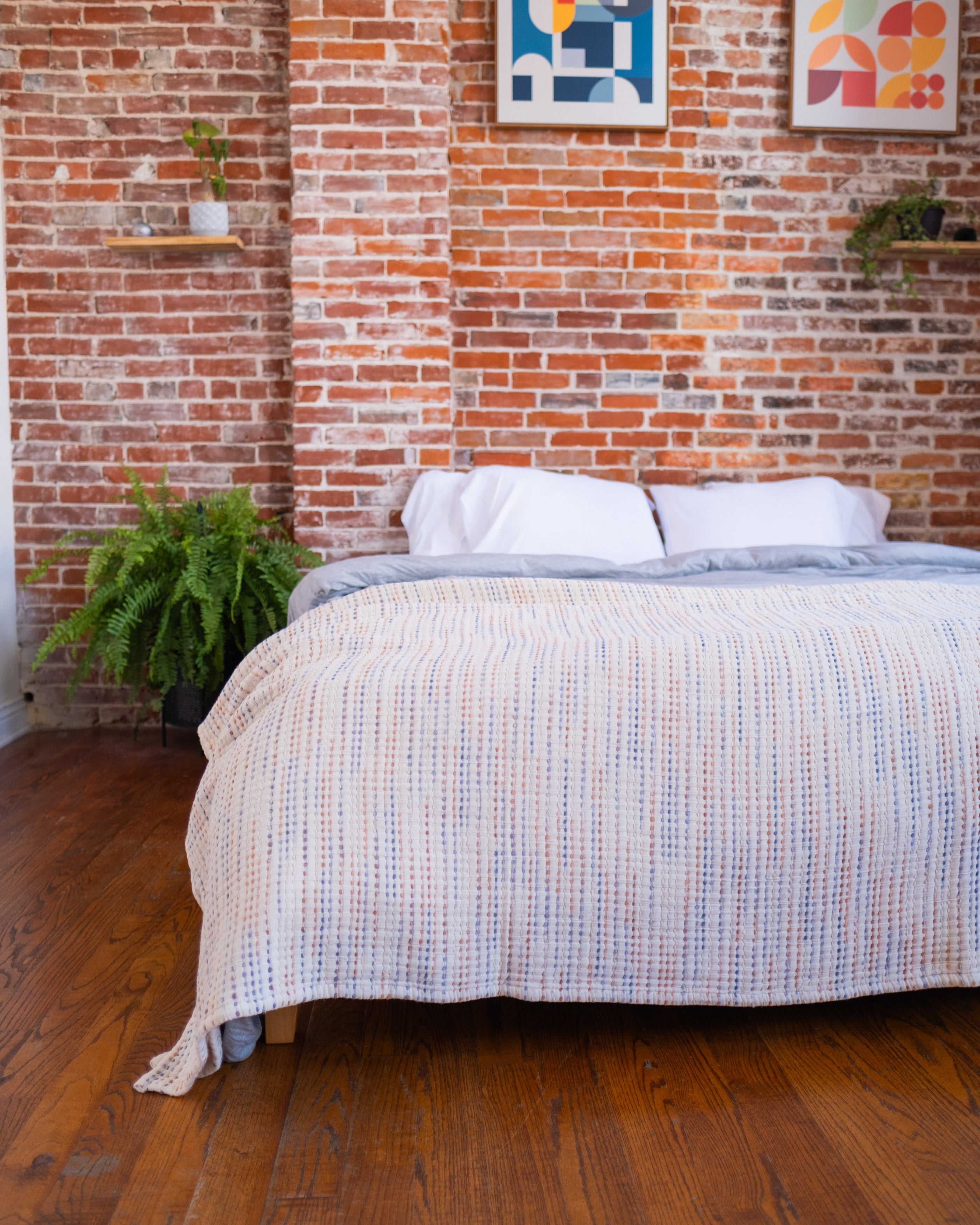 The Stitched Cotton Quilt in Rainbow