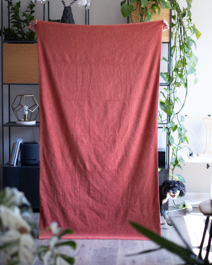 Ribbed Bath Towels in Terracotta