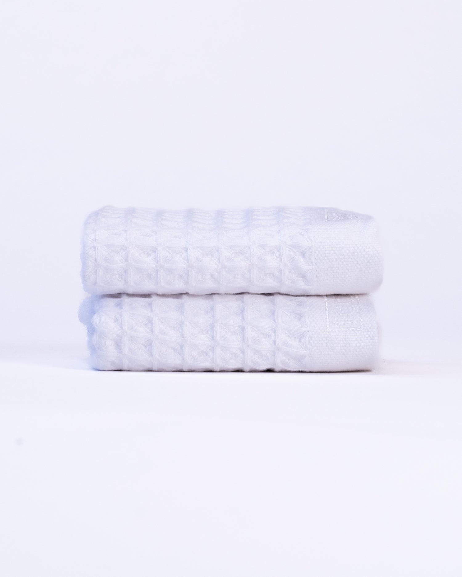 Waffle Turkish Cotton Bath Towels in White