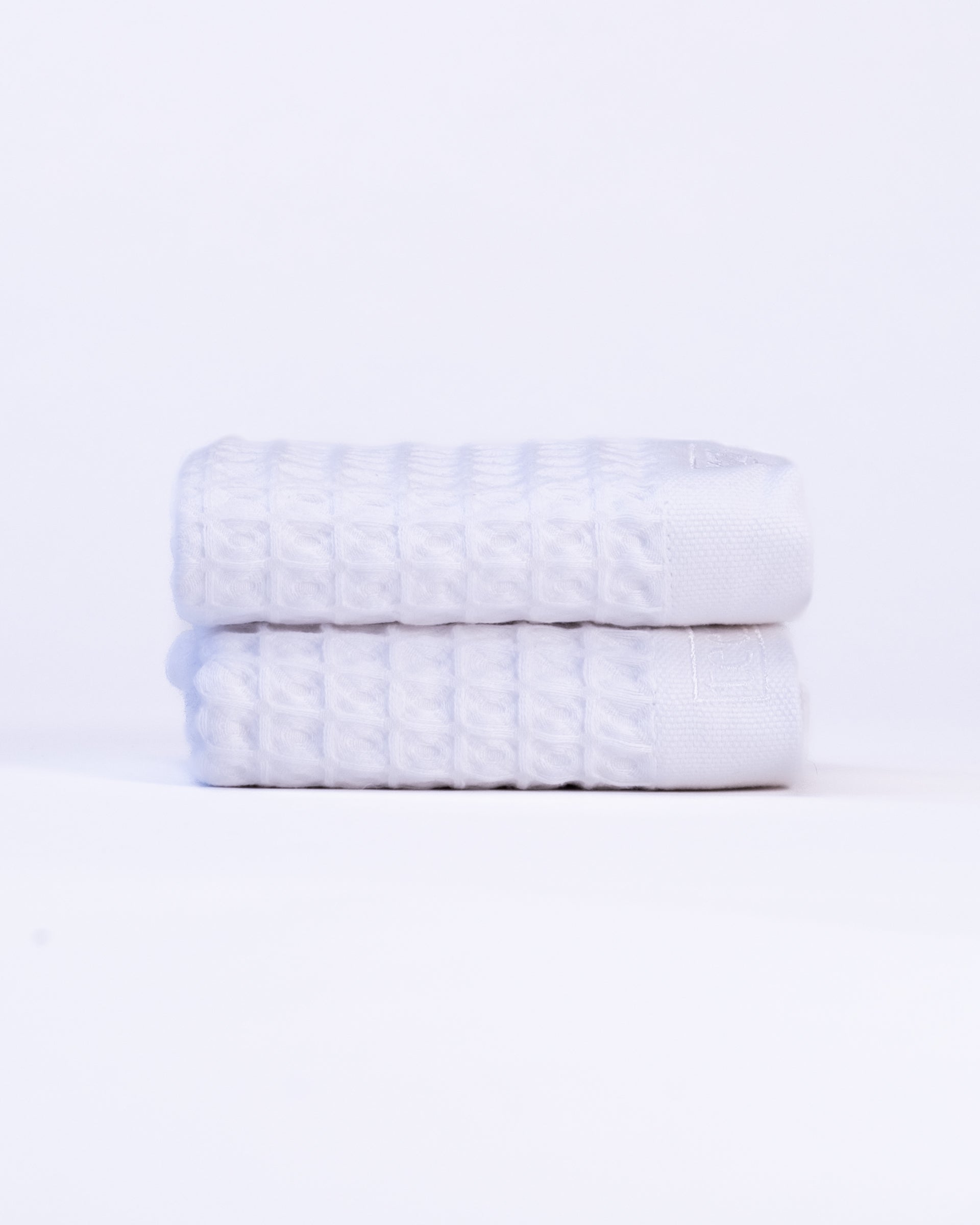 Waffle Turkish Cotton Bath Towels in White