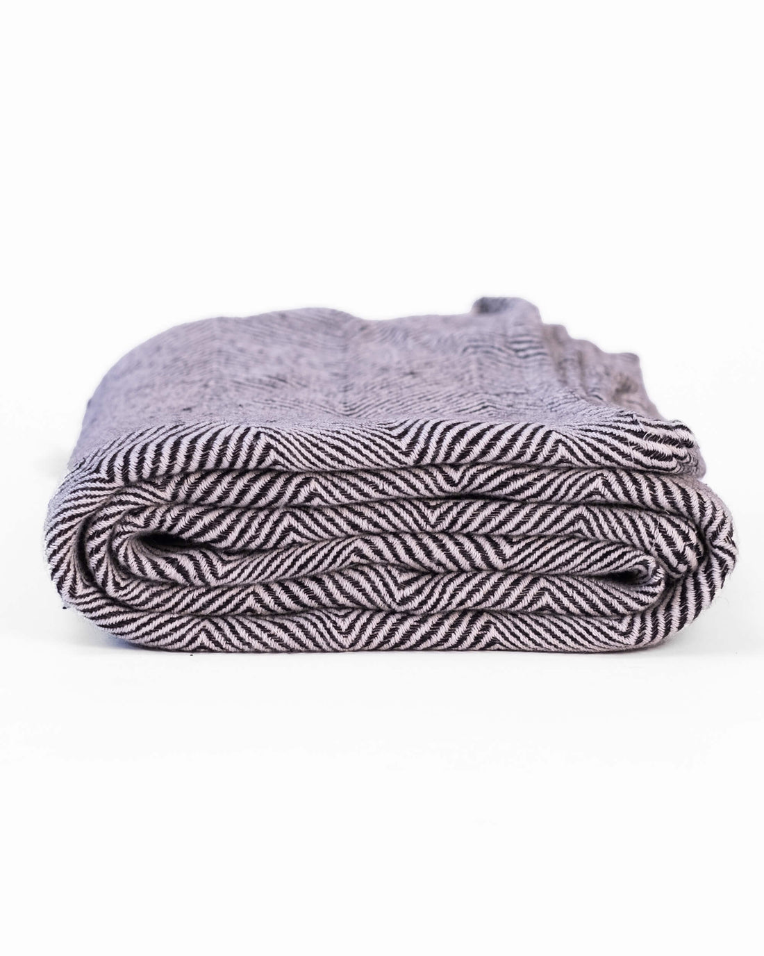The Linen Herringbone Throw in Charcoal