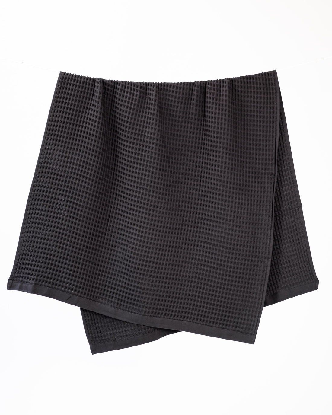 Waffle Turkish Cotton Bath Towels in Charcoal