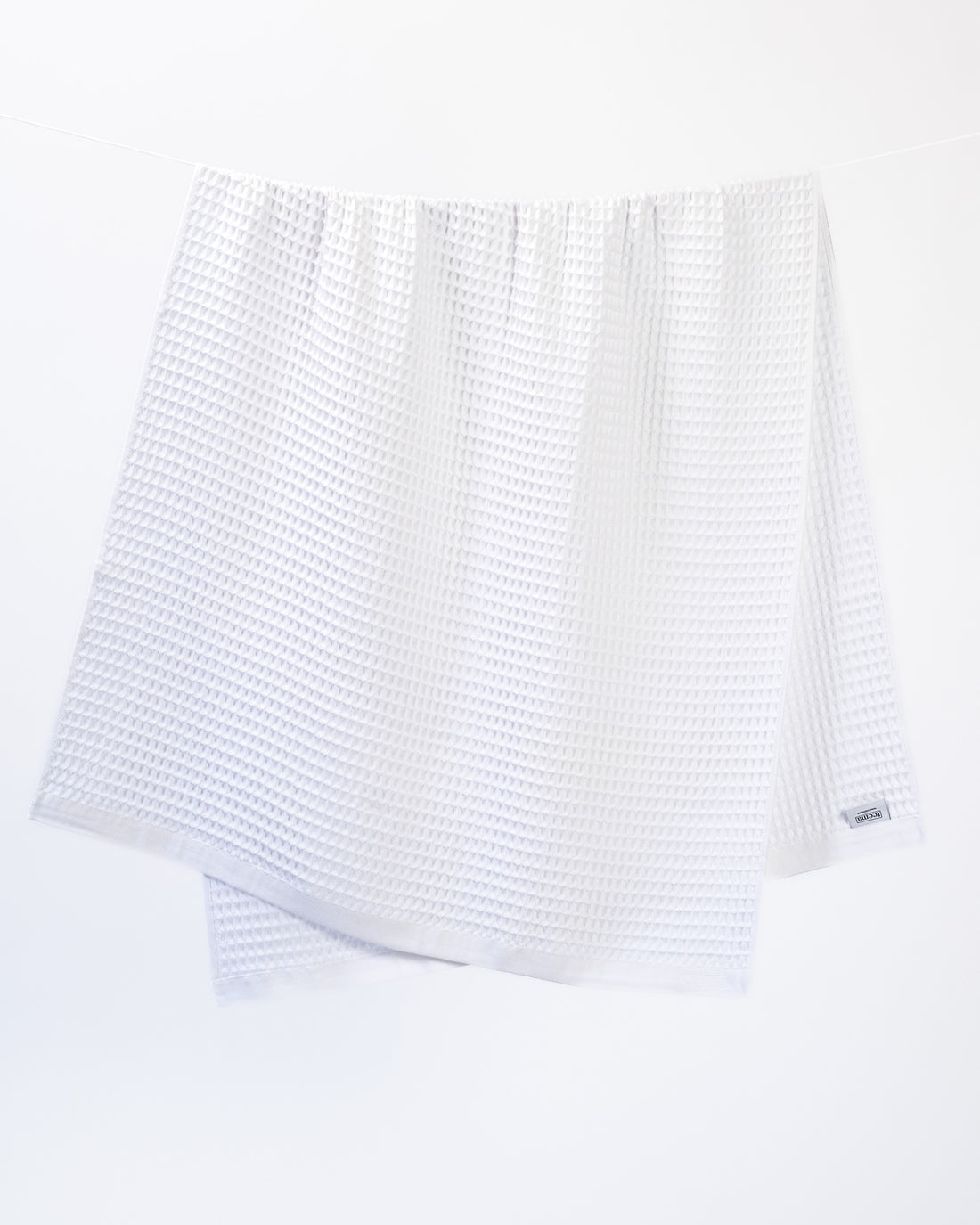 Waffle Turkish Cotton Bath Towels in White