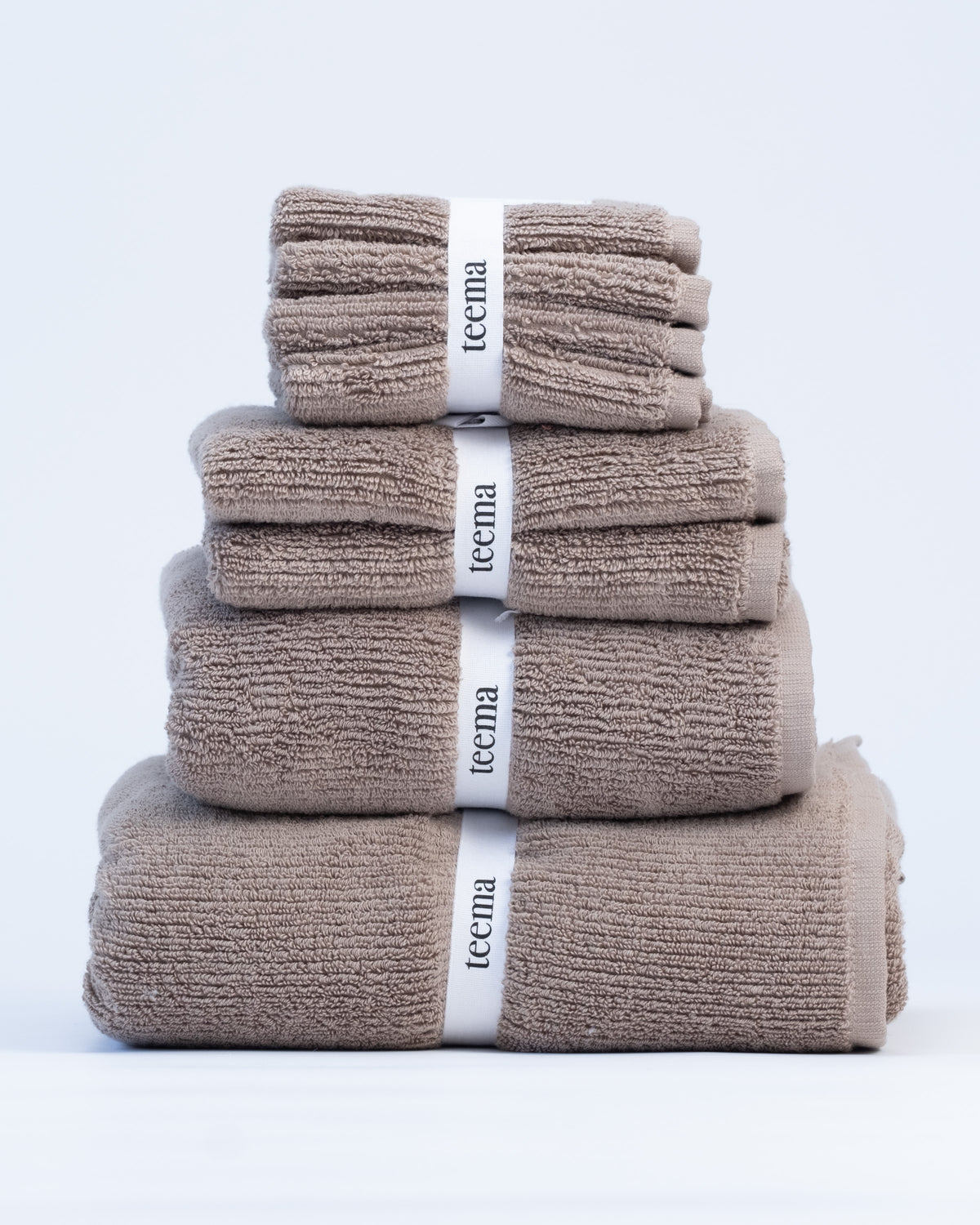 The Ribbed Washcloths in Latte