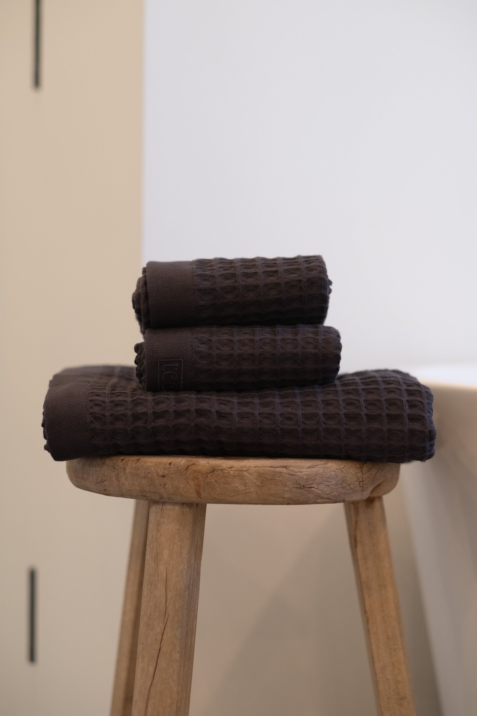 The Waffle Bath Sheet in Charcoal