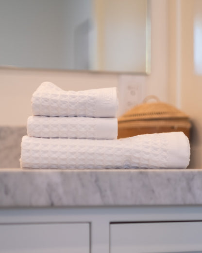 The Waffle Bath Sheet in White