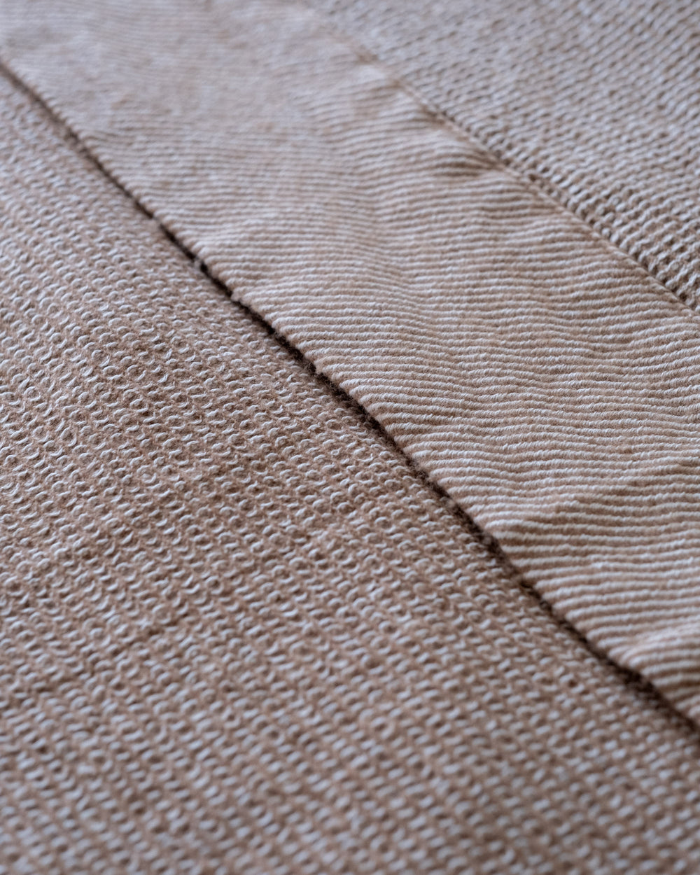 The Micro Waffle Wool Blanket in Camel