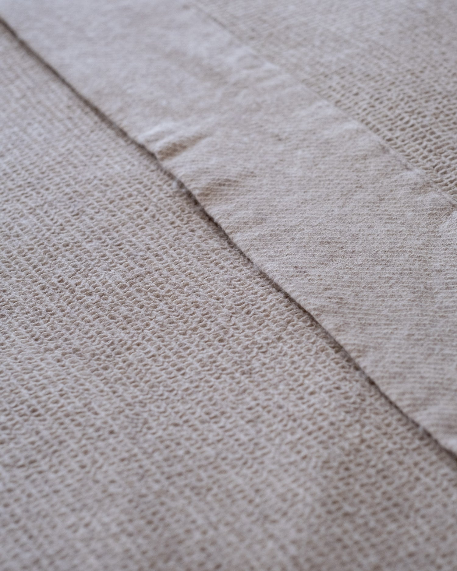 The Micro Waffle Wool Blanket in Bone
