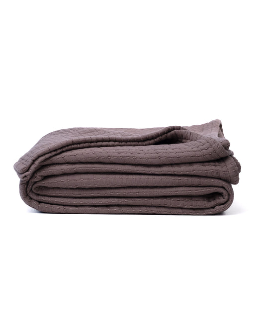 The Stitched Cotton Quilt in Chocolate