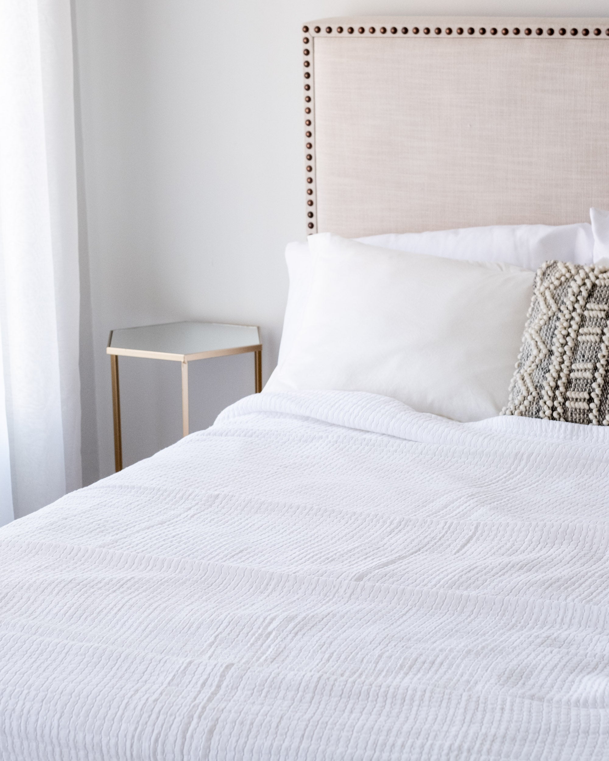The Stitched Cotton Quilt in White