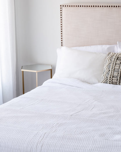 The Stitched Cotton Quilt in White