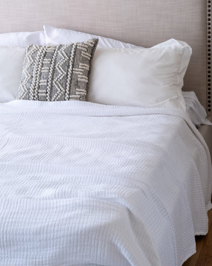 The Stitched Cotton Quilt in White