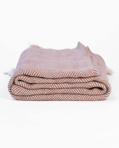 The Linen Herringbone Throw in Camel