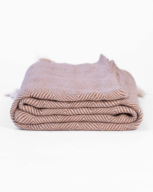 The Linen Herringbone Throw in Camel