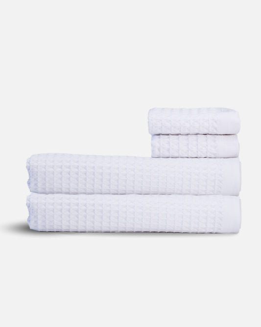 The Waffle Hand Towels in White