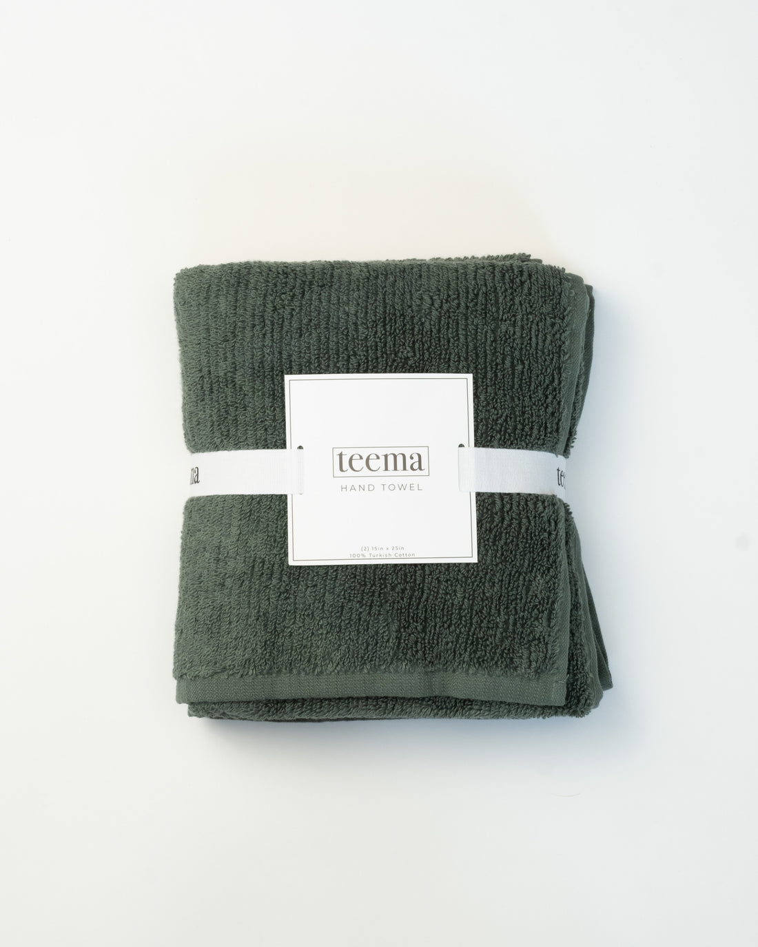The Ribbed Hand Towels in Jade