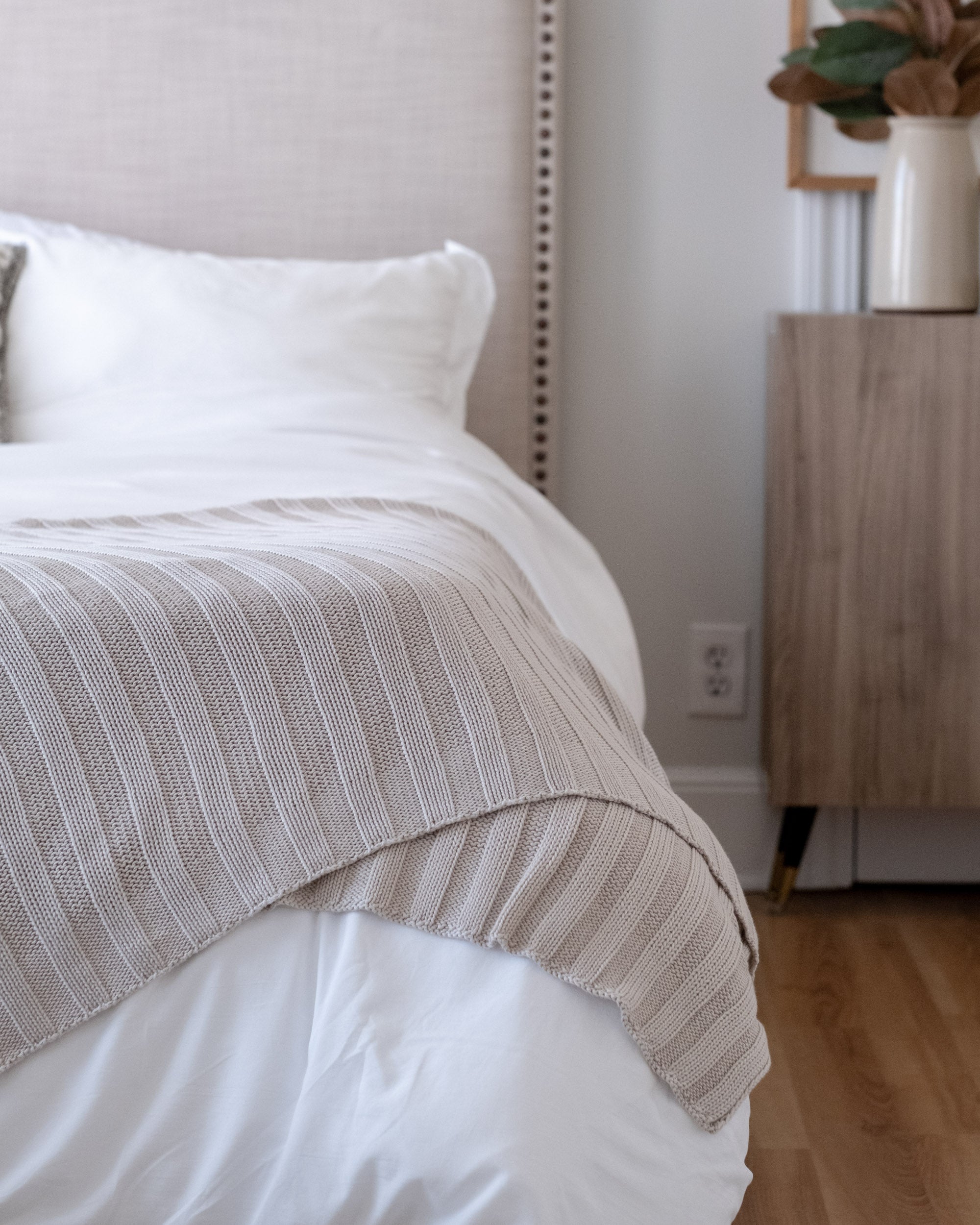 The Rib Knit Throw in Bone