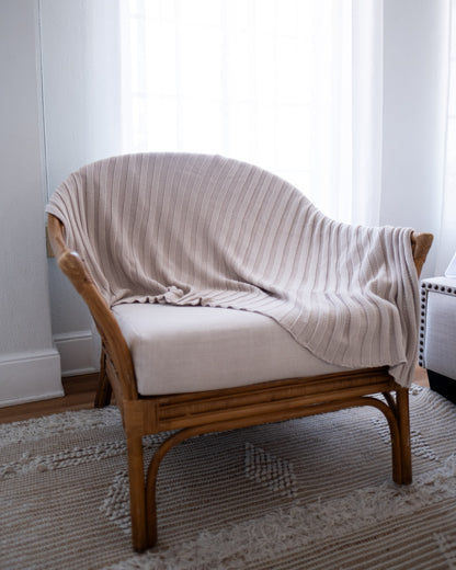 The Rib Knit Throw in Bone