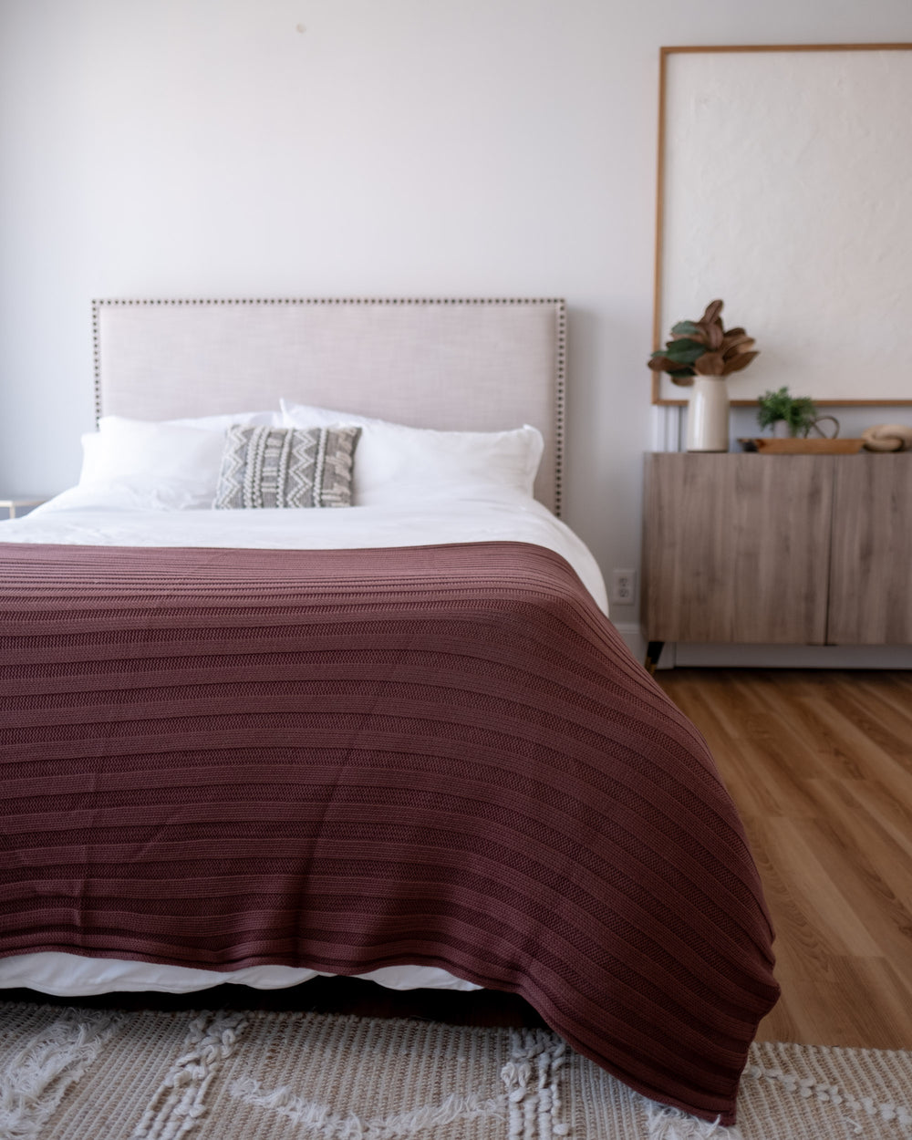 The Rib Knit Throw in Fig