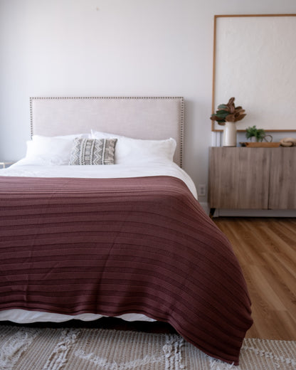 The Rib Knit Throw in Fig