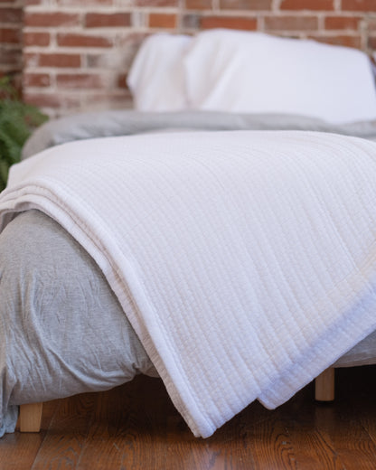 The Stitched Cotton Quilt in White