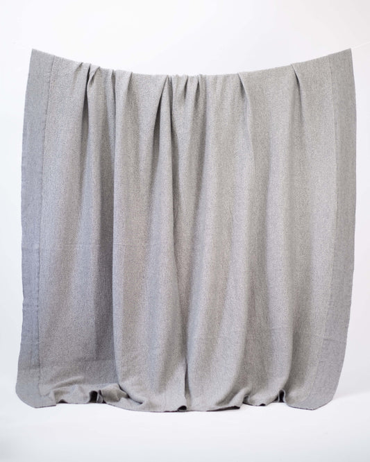 The Micro Waffle Wool Blanket in Stone