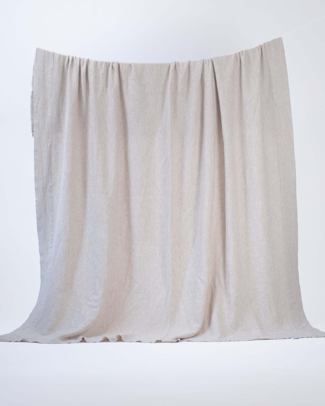 The Micro Waffle Wool Blanket in Bone