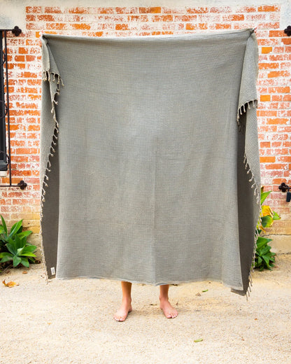 The Waffle Blanket in Sage